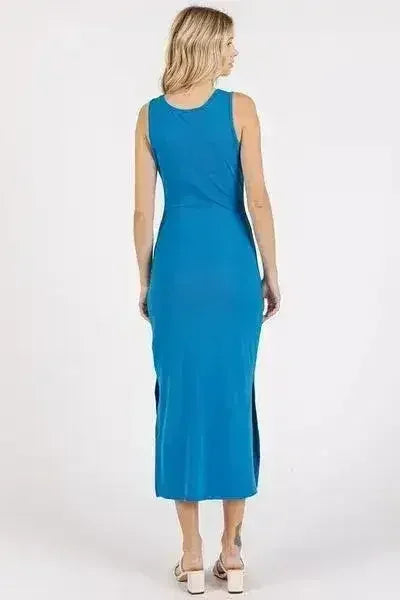 Mittoshop Side Slit Wide Strap Midi Tank Dress