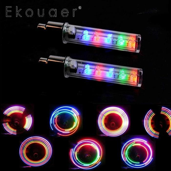 Waterproof Styling Bicycle Decorative Light 5 LEDs Bicycle Tire Valve Tube Lights 7 Function Emergency Warning Light