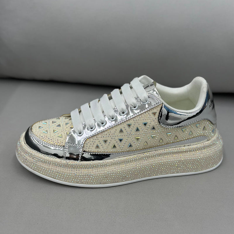Low-top Rhinestone Platform Men&