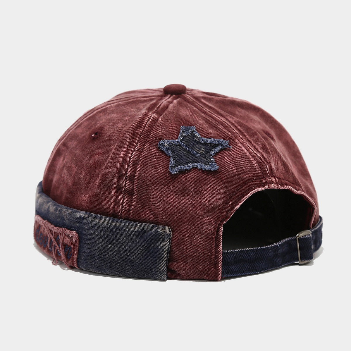 Men And Women Can Wear This Vintage Hat With Frayed Edges, Featuring A Five-point Star Patch. It&