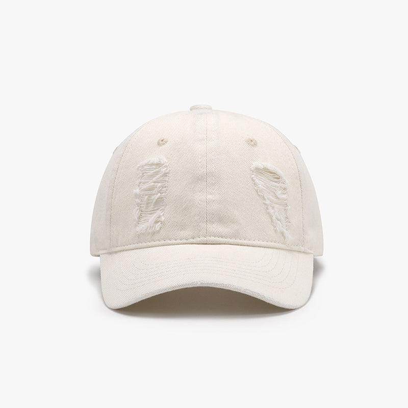 Distressed Cotton Baseball Cap for Casual Style and Comfort