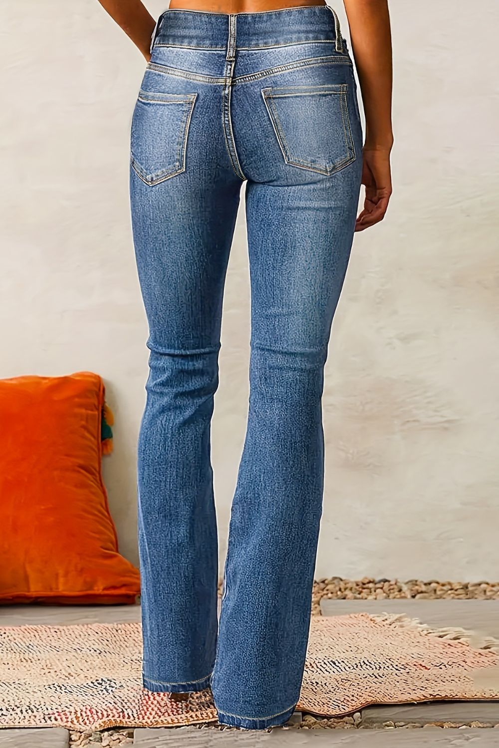 Cat Whisker Washed Bootcut Jeans