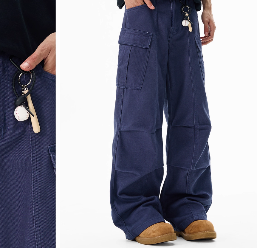 Wide-leg Overalls Men&