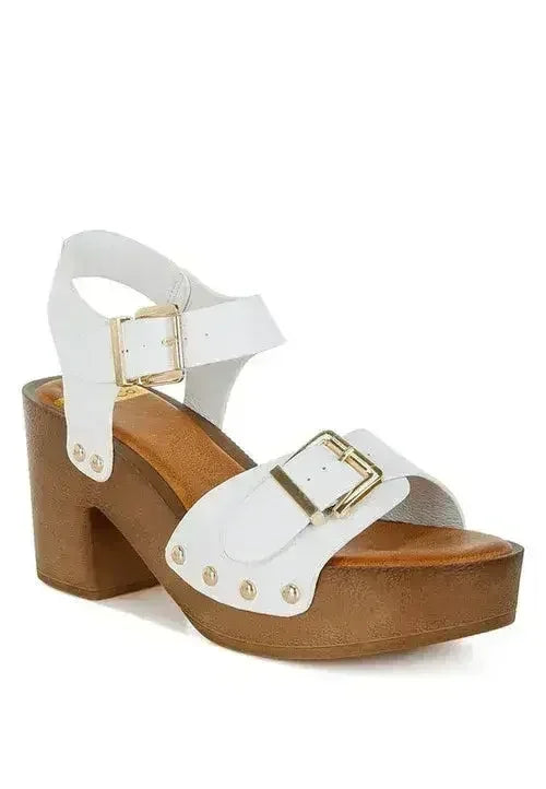 Ompasa Genuine Leather Clog Sandals