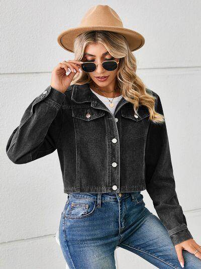 Button Up Long Sleeve Denim Jacket for Stylish Comfort