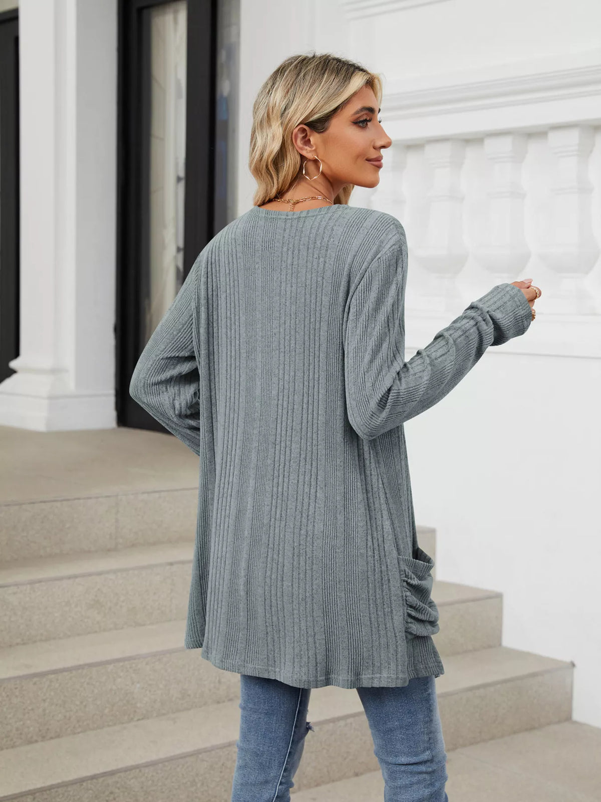 Open Front Long Cardigan