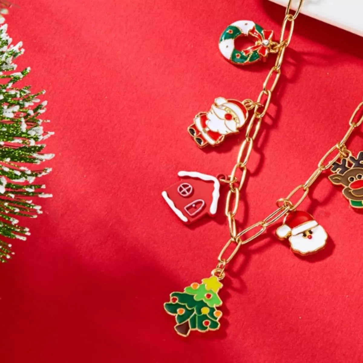 18K Gold-Plated Christmas Charm Necklace