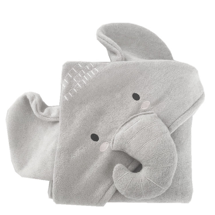 Baby Bath Towel With Dinosaur Cloak Large