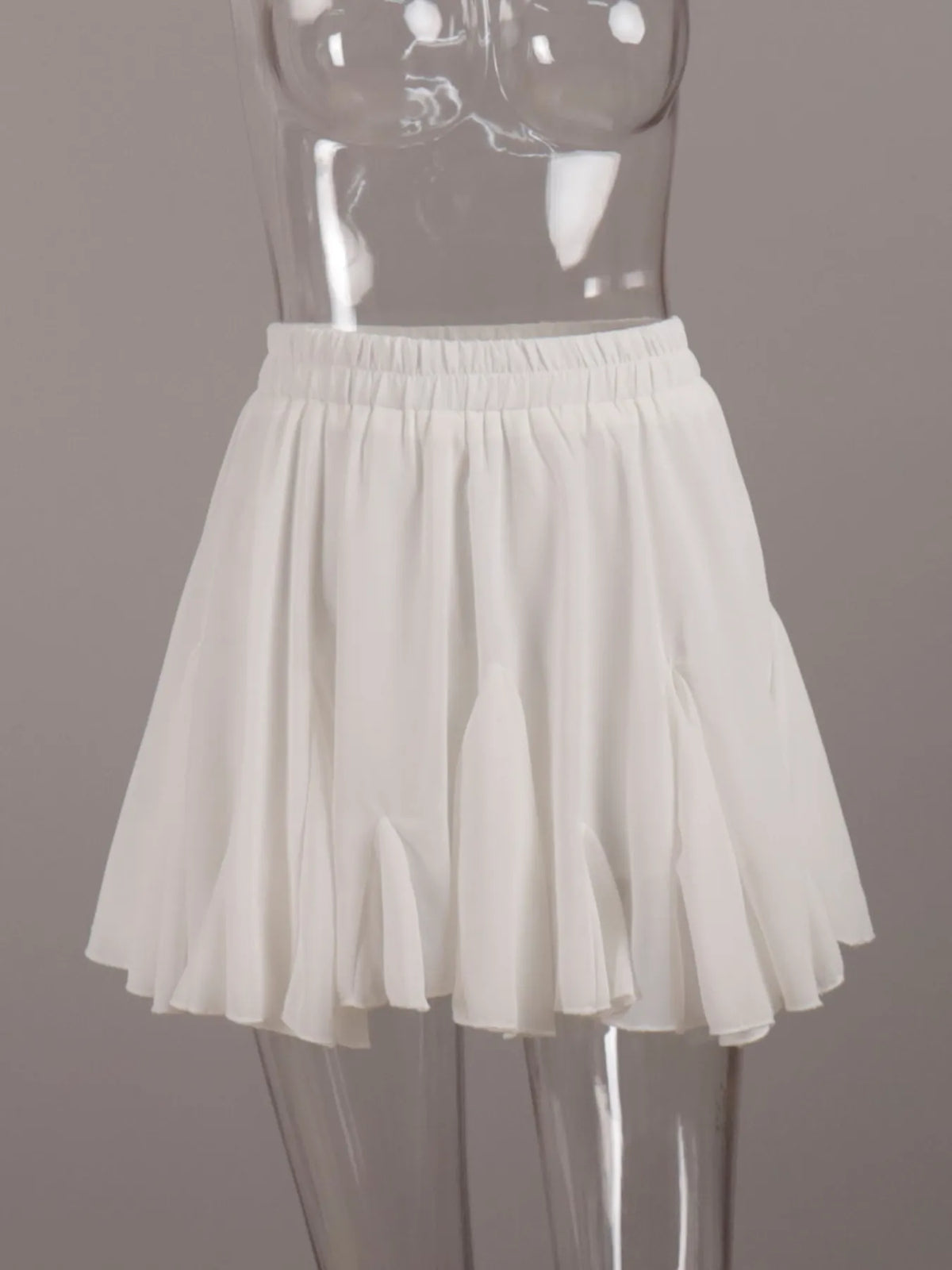 Elastic Waist Ruffled Hem Skirt