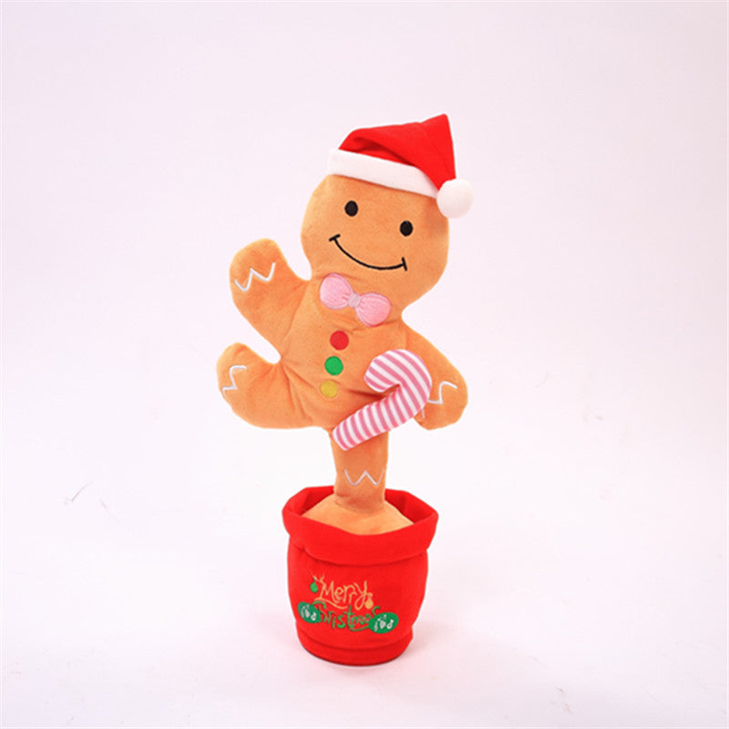 Dancing Christmas Toys Funny Tree Repeat Talking Electronic Plush Toys Can Sing Record Lighten Early Education Funny Gift Christmas