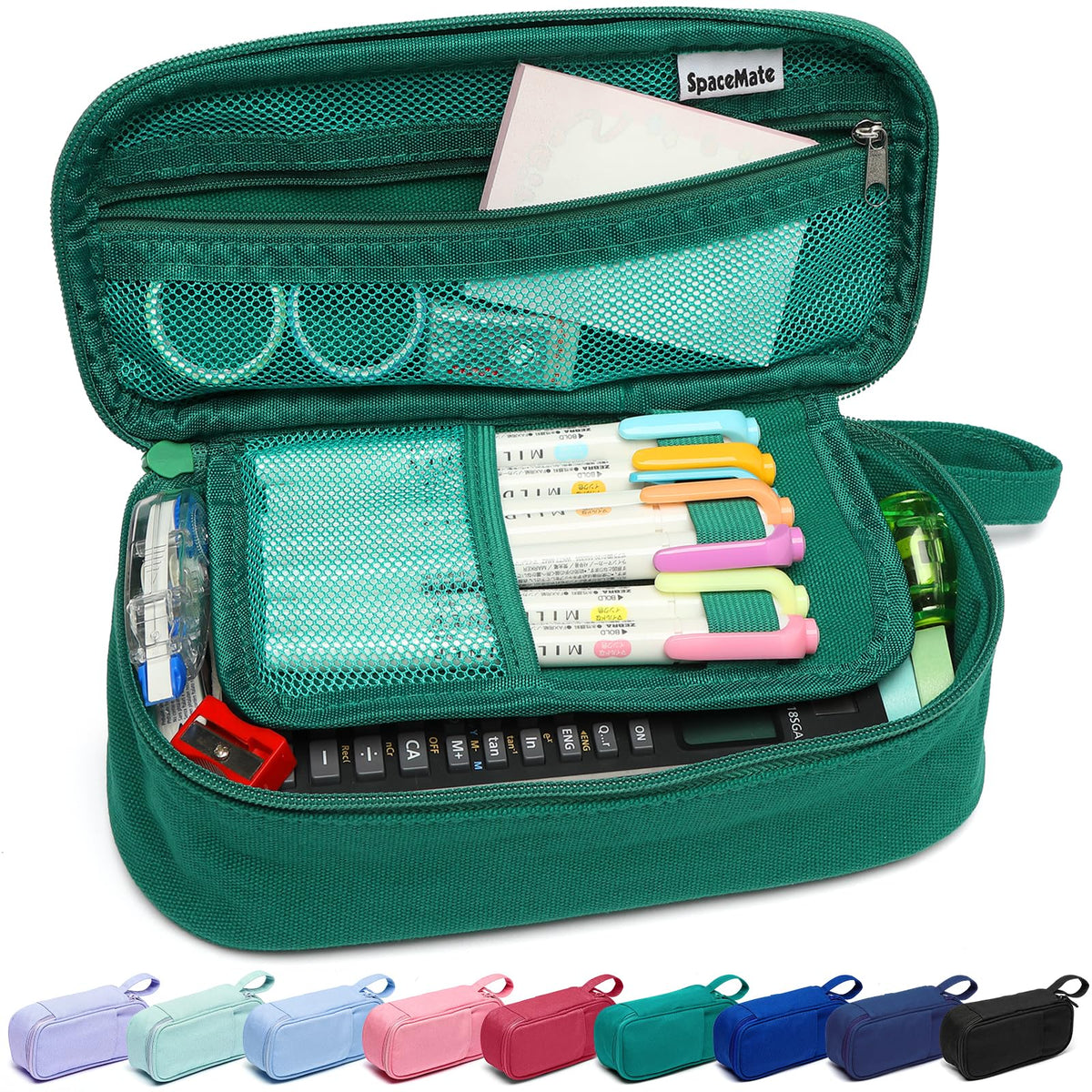 Large Pencil Case 1800ml - Heavy Duty Canvas School Supplies Organizer for Kids Students