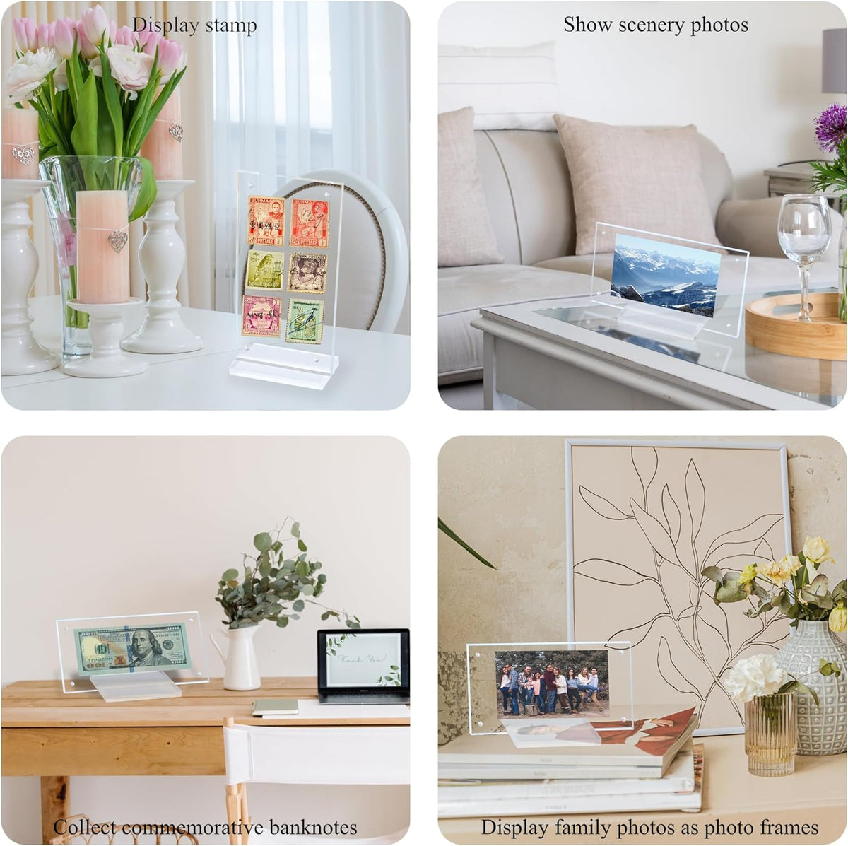 Dollar Bill Frame Display Acrylic Dollar Bill Holder for Collectors Currency Frame Display Case