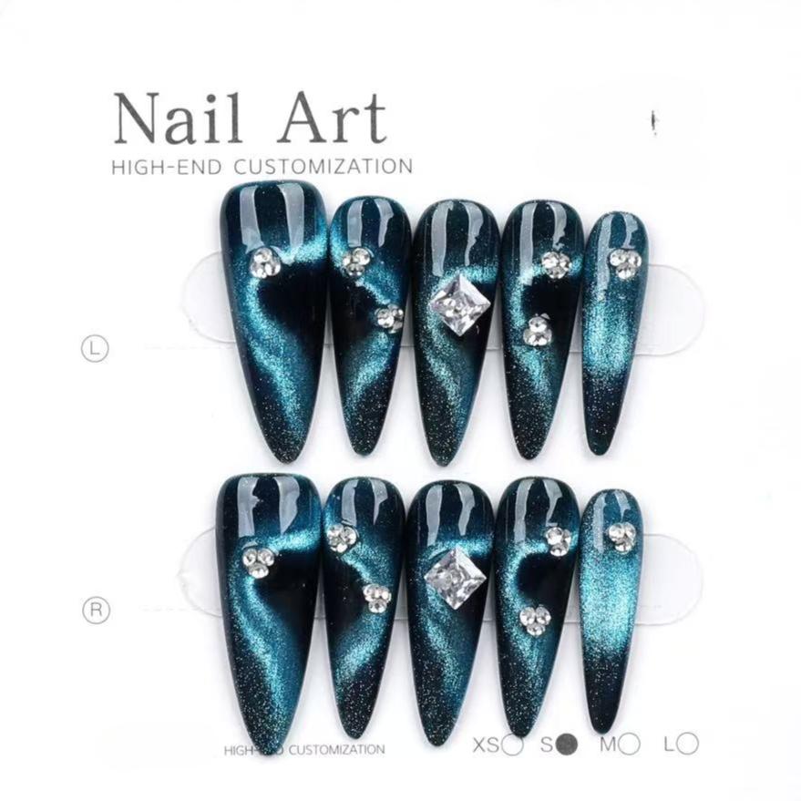 1051- Handmade press on nails fake nails removable Handmade Drawing Nails