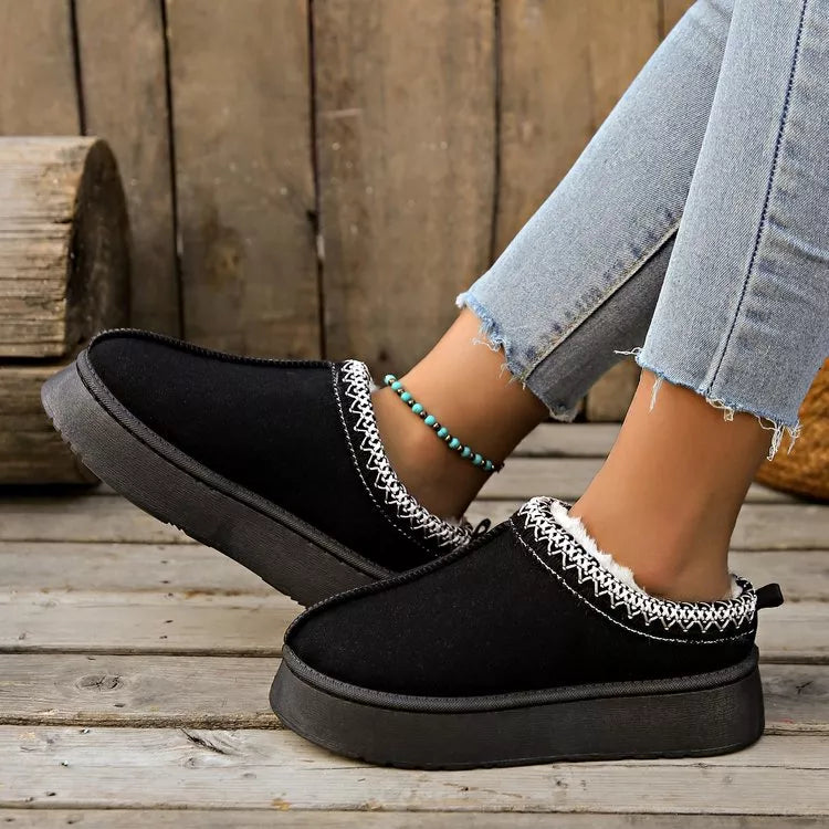 Plush Lined Platform Ankle Boots