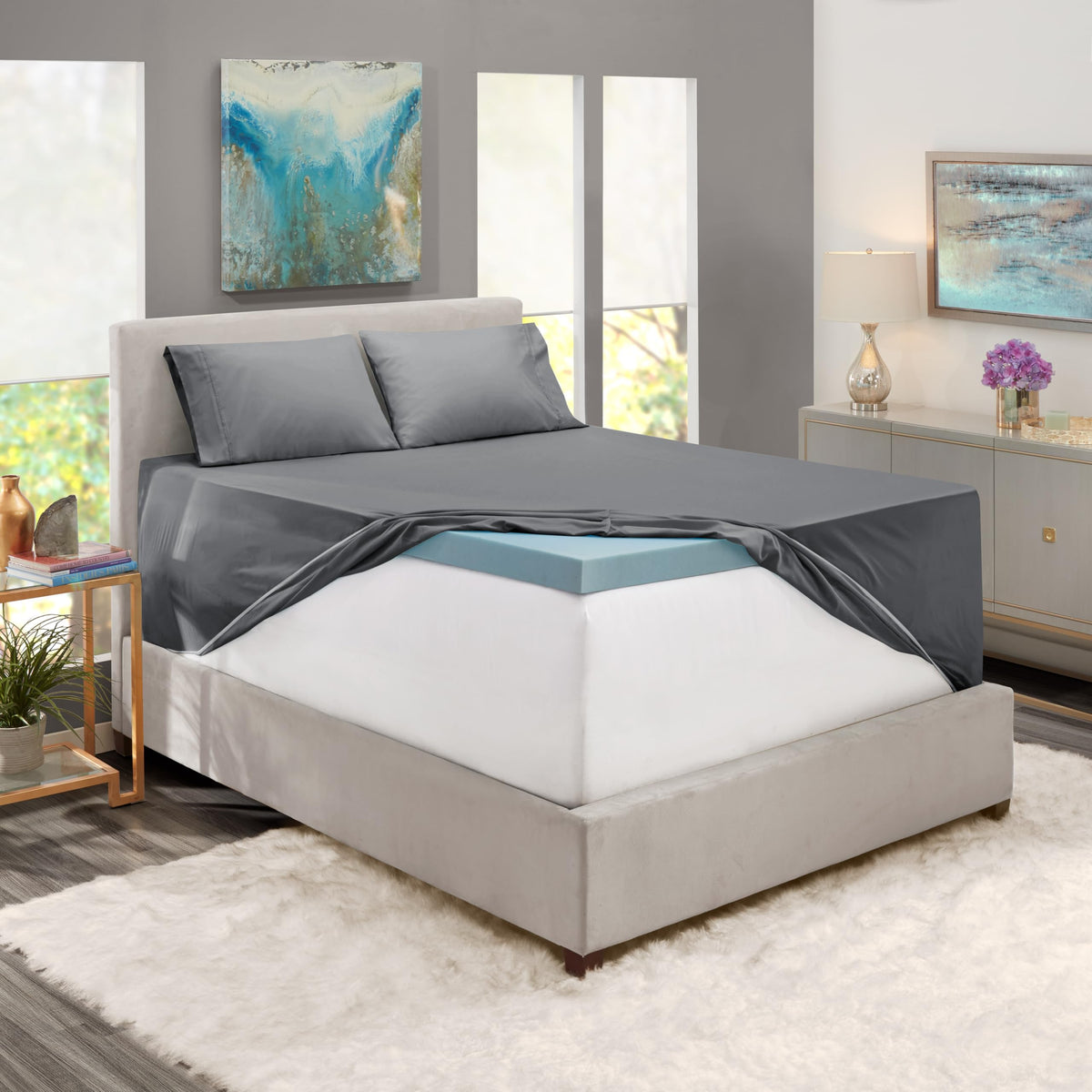 King Size Deep Pocket Sheet Set 6 Piece - Extra Deep Fitted Sheets 18-24 Inch Microfiber Linen