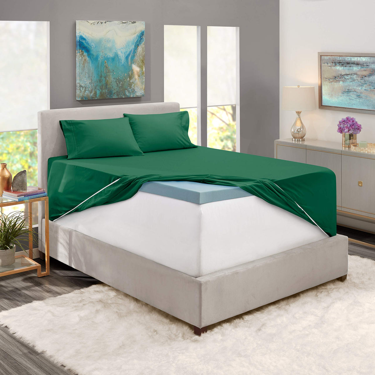 King Size Deep Pocket Sheet Set 6 Piece - Extra Deep Fitted Sheets 18-24 Inch Microfiber Linen