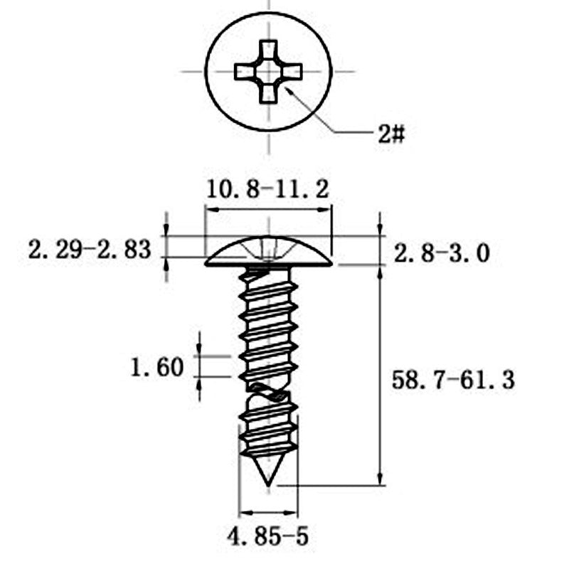 Stainless Steel Cross Big Head Self-tapping Screw Mushroom-shaped Haircut Round Head