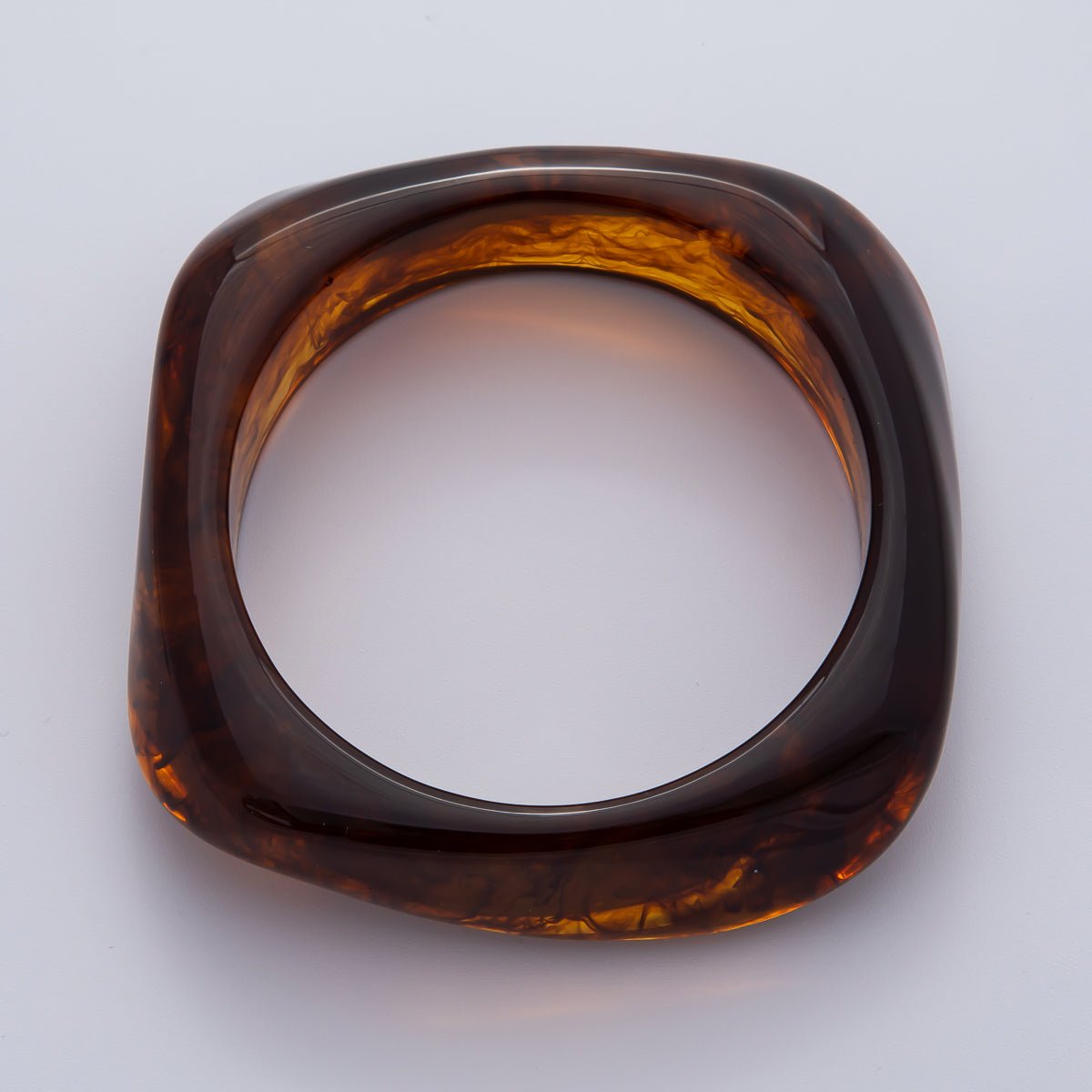 82mm Brown, Green, Red Resin Minimalist Square Bangle Bracelet tortoise | WA-1122