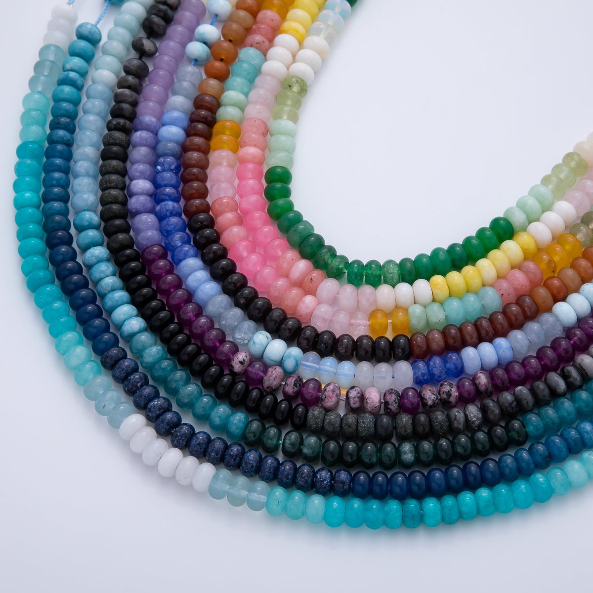 8.3mm Green, Pink, Brown Dyed Colorful Agate Rondelle Bead Strands Findings | WA-3611, WA-3618 ~ WA-3621, WA-3786 ~ WA-3789