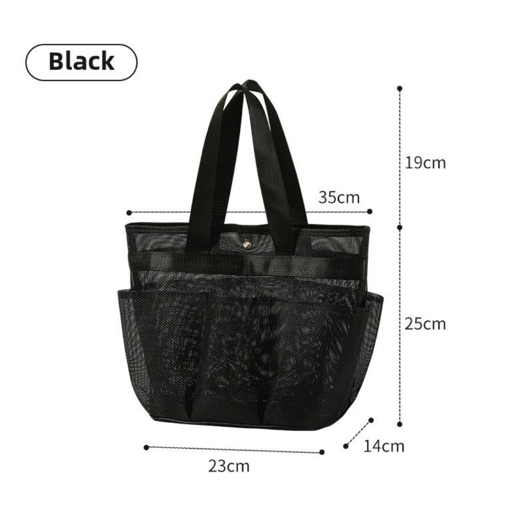 Mesh bath bag, mesh pocket tote swimming wash bag, men&