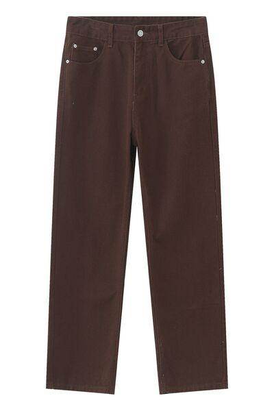 Straight Leg Jeans with Pockets for All-Day Comfort