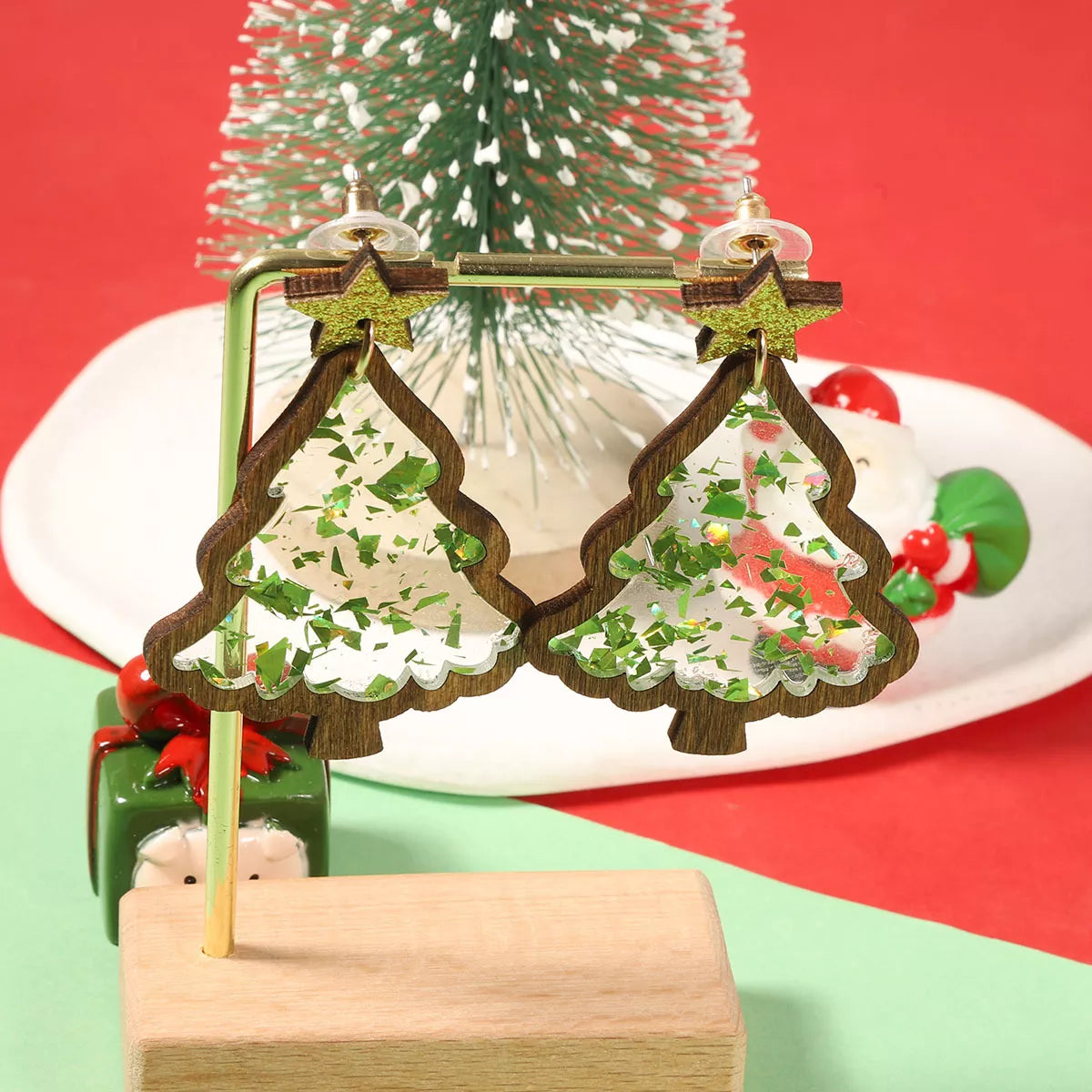 Christmas Tree Star Earrings