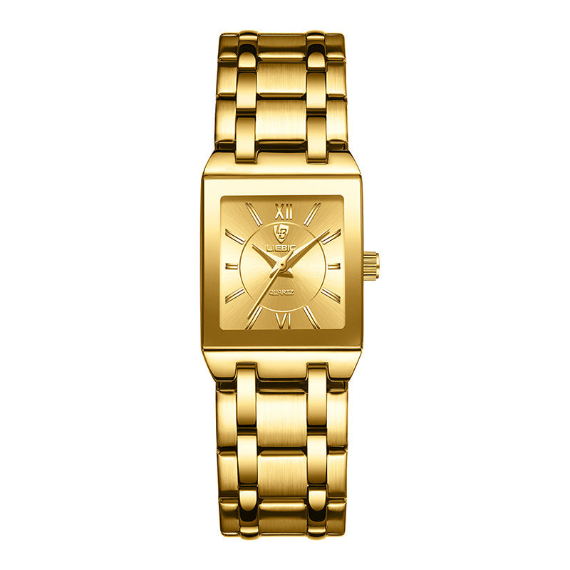Business Style Steel Strap Couple Watch Square