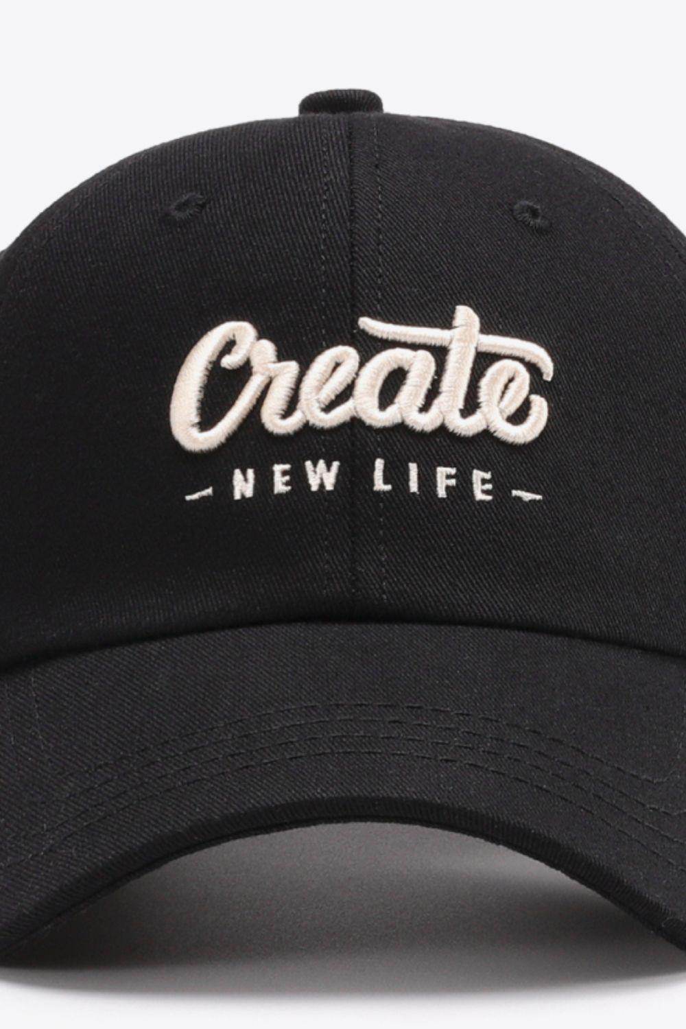 CREATE NEW LIFE Adjustable Cotton Baseball Cap for All Sizes