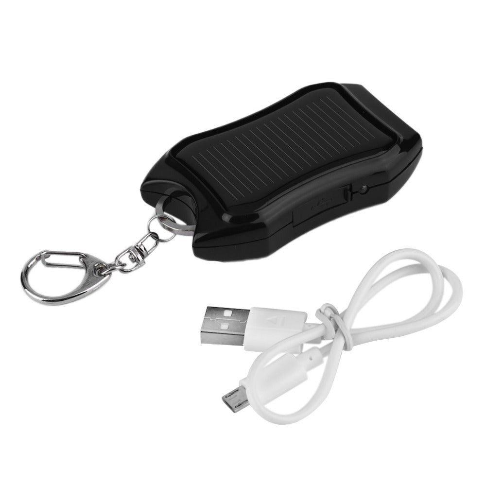 Solar Power Bank Keychain Flashlight