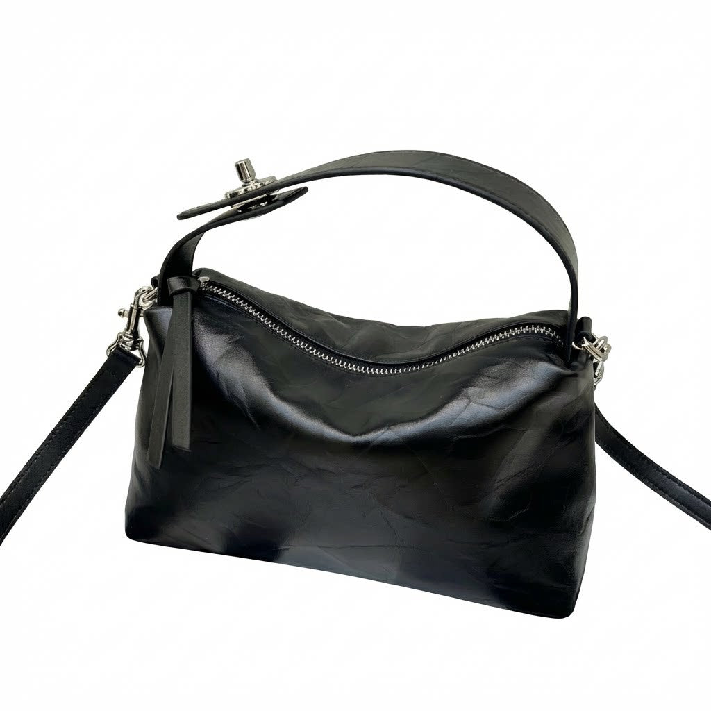 Top-grain Cowhide Hand-grain Tote Bag, High-end Versatile Small-batch Cross-border Genuine Leather Women&