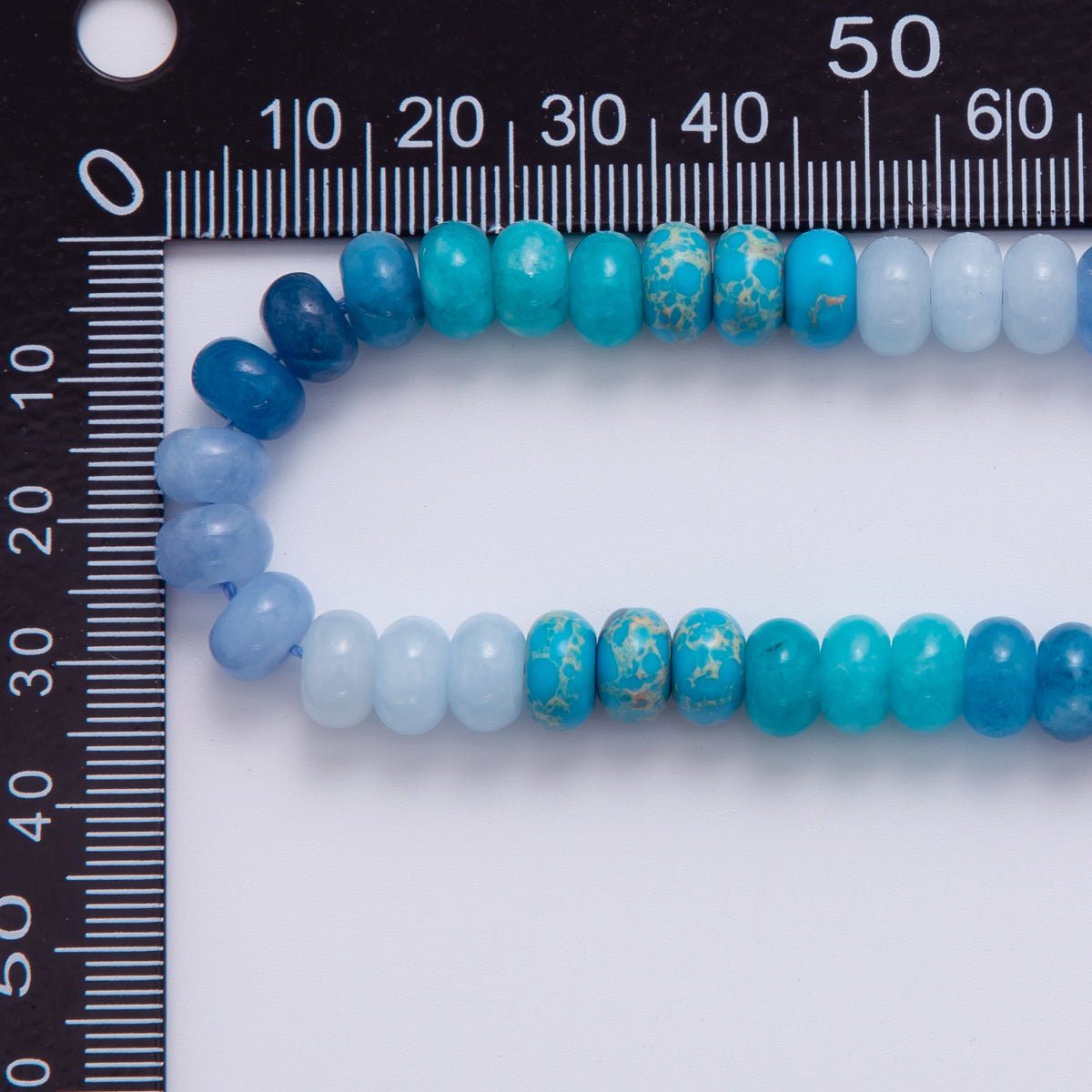 8mm Gradient Blue Rondelle Natural Gemstone Bead Strand Finding | WA-983