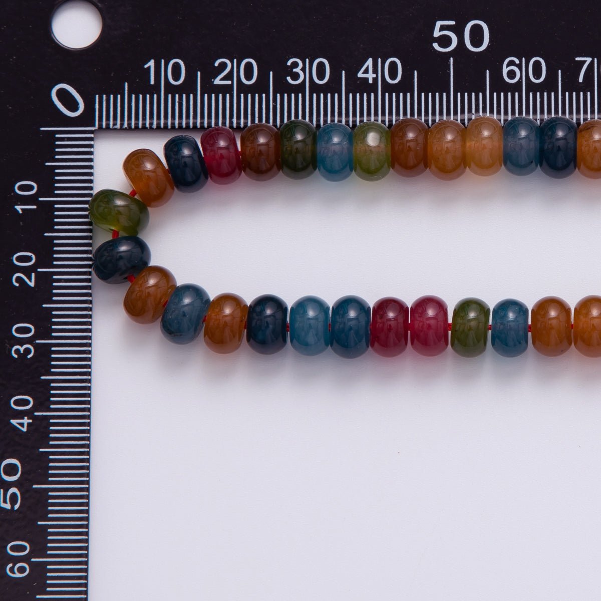 8mm Multicolor Dark Rondelle Natural Gemstone Round Bead Strand Finding | WA-039
