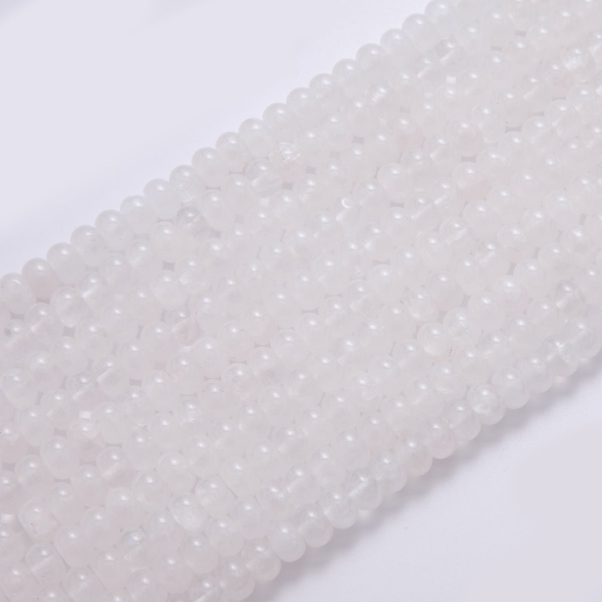 8mm White Quartz Rondelle Natural Gemstone Bead Strand Finding | WA-03295