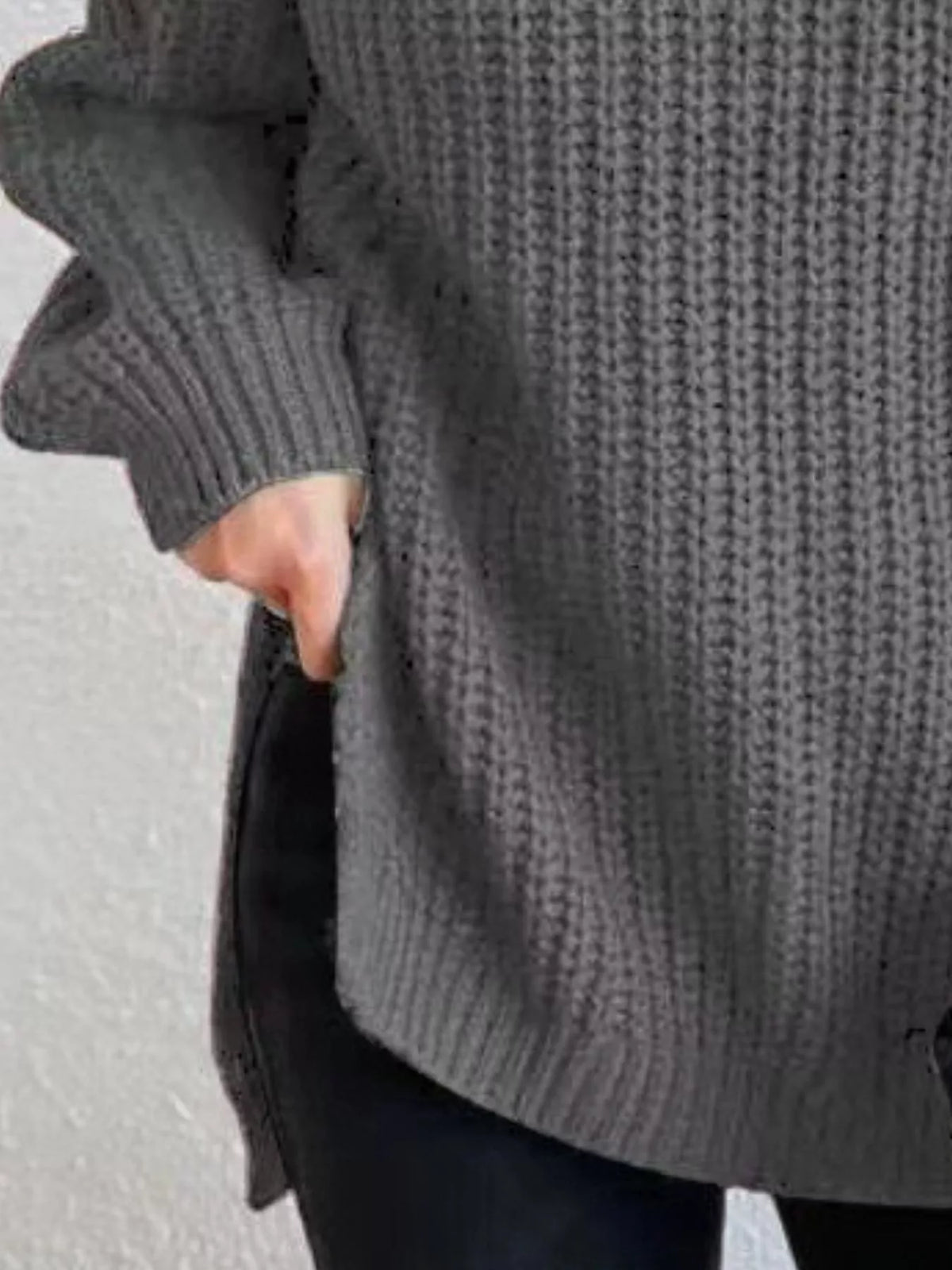 Full Size Turtleneck Long Sleeve Sweater Plus Size