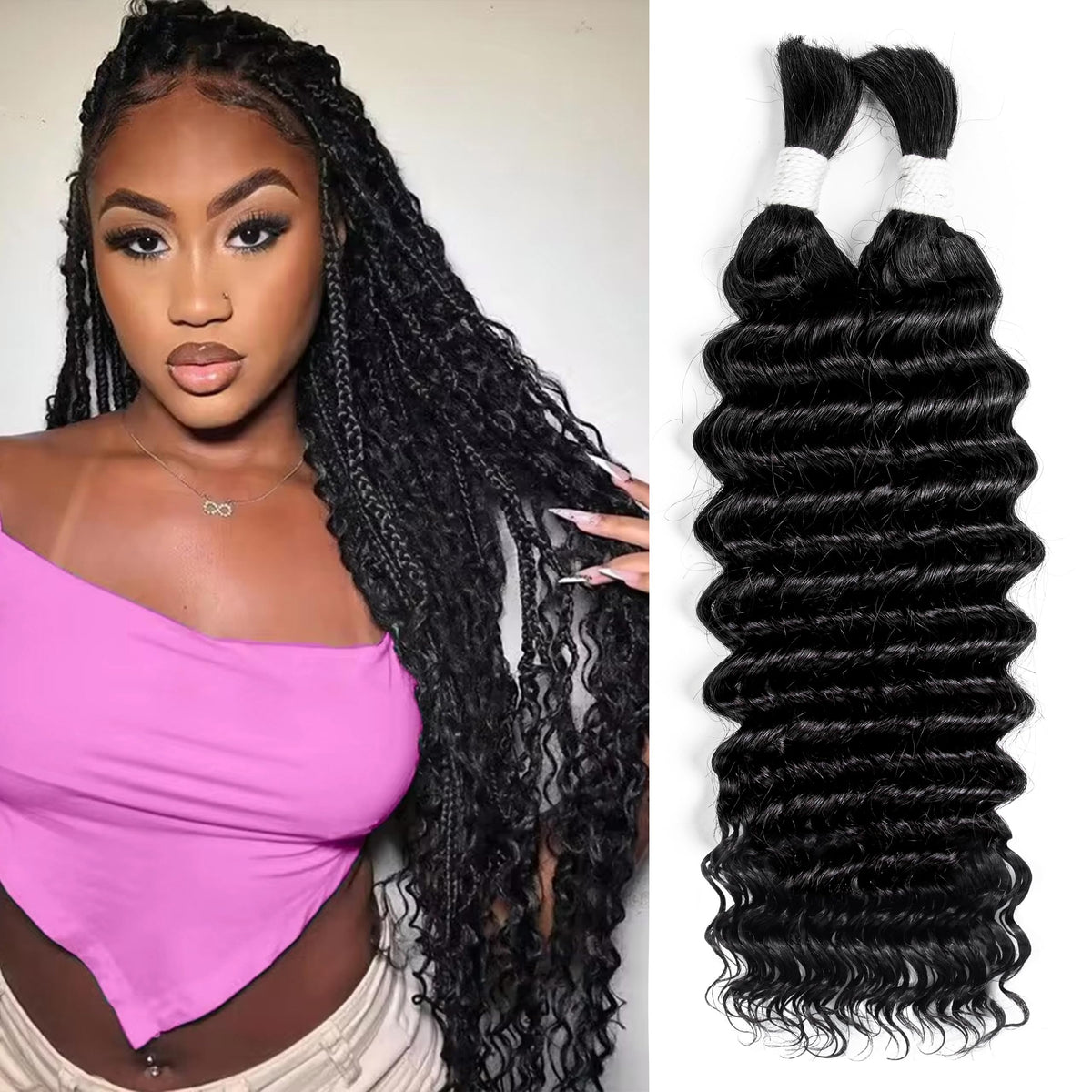 Brazilian Virgin Hair Bundles Deep Wave Human Hair Extensions