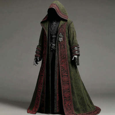 Abstract Long-sleeved Cape Coat For Casual Men&