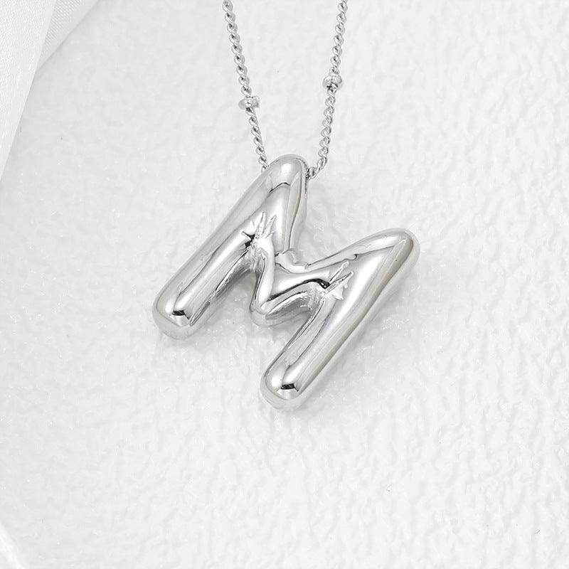 Copper Bubble Letter Pendant Necklace for Stylish Personalization