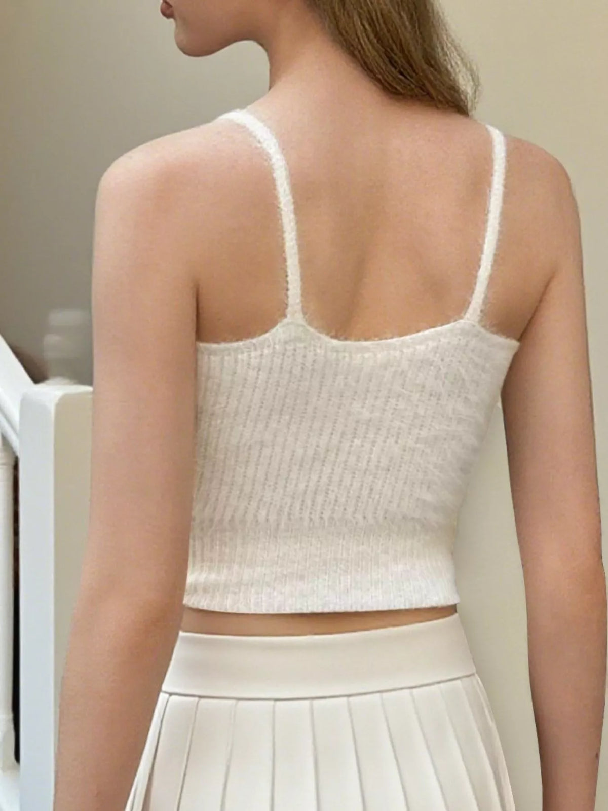 Bow Scoop Neck Cropped Cami