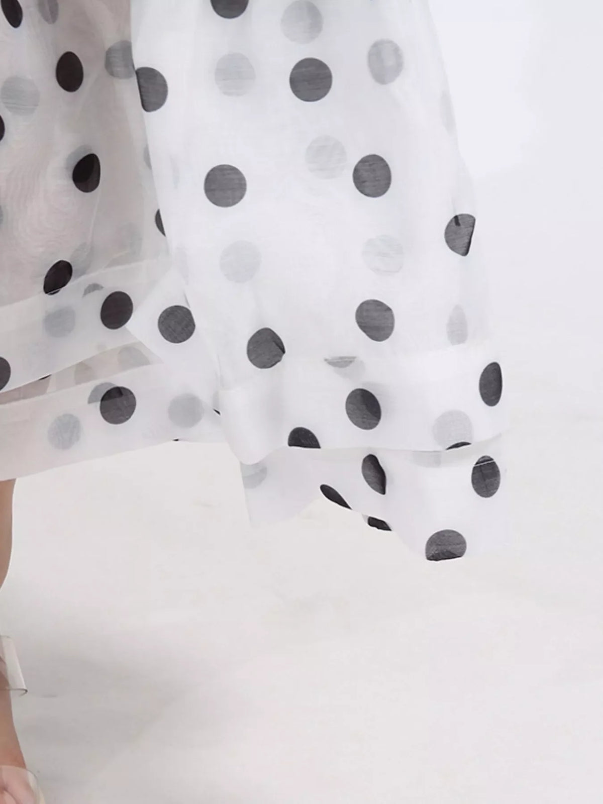 Polka Dot Puff Sleeve Top and Skirt Set