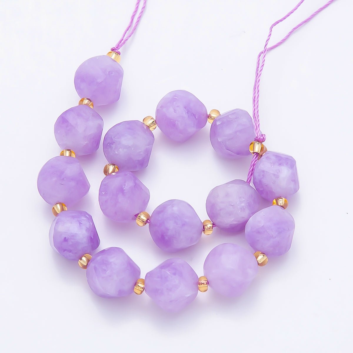 9mm Natural Gemstone Round Multifaceted Beads Strand Finding | WA-04760 ~ WA-04770