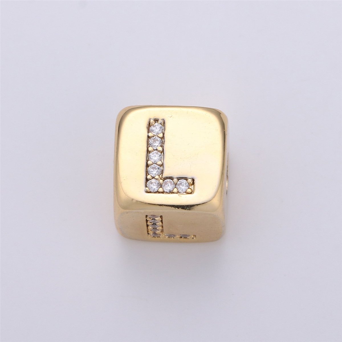 9x9mm Gold Initial Letter Beads, Alphabet Beads, Initial Beads, Alphabet Blocks Micro Pave Initial Block Charm for Bracelet Necklace Supply