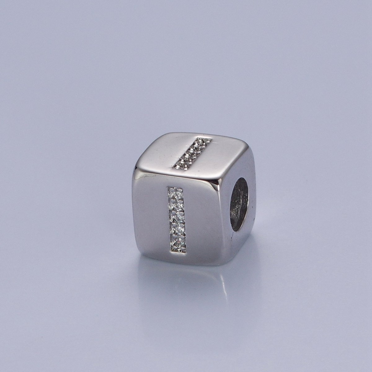 9x9mm Silver Initial Letter Beads, Alphabet Beads, Initial Beads, Alphabet Blocks Micro Pave Initial Block Charm for Bracelet Necklace Supply A-A1939-A-A1951