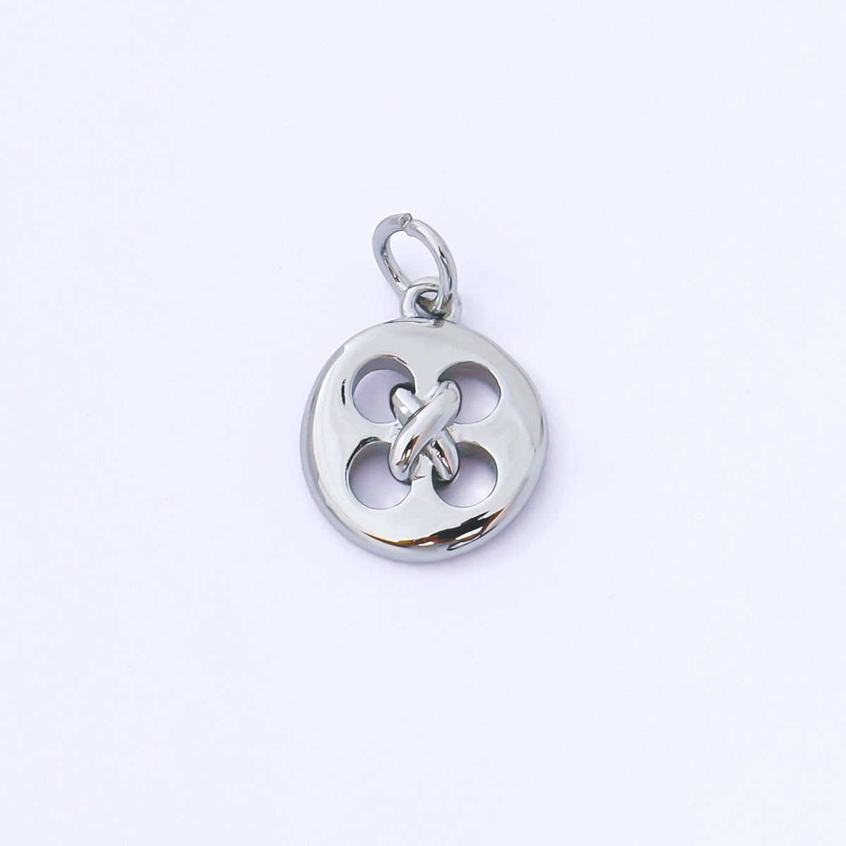24K Gold Filled 11mm Clothes Buttons Round Charm in Gold & Silver | AF1549