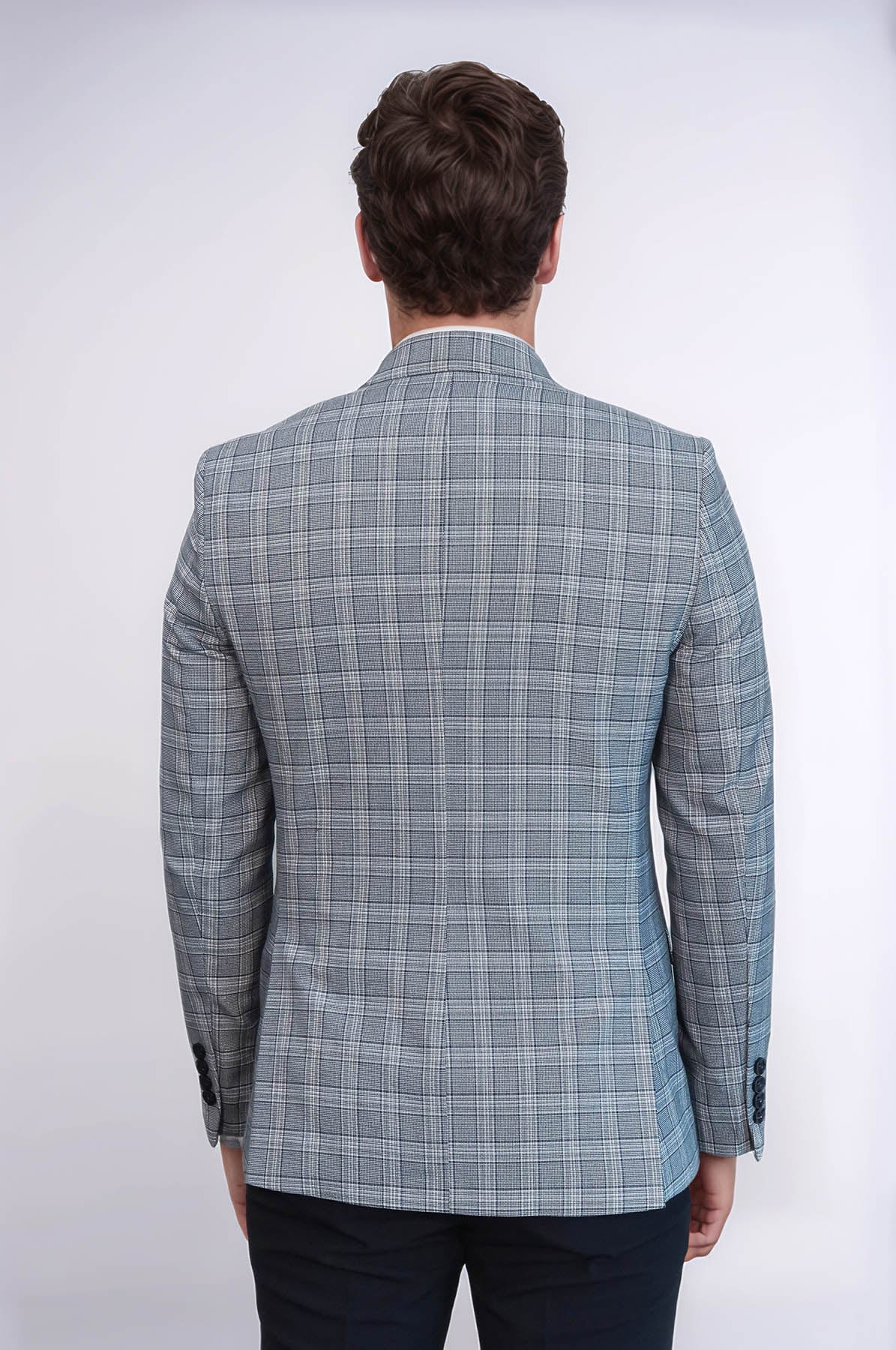 Checked Slim-Fit Grey Men&