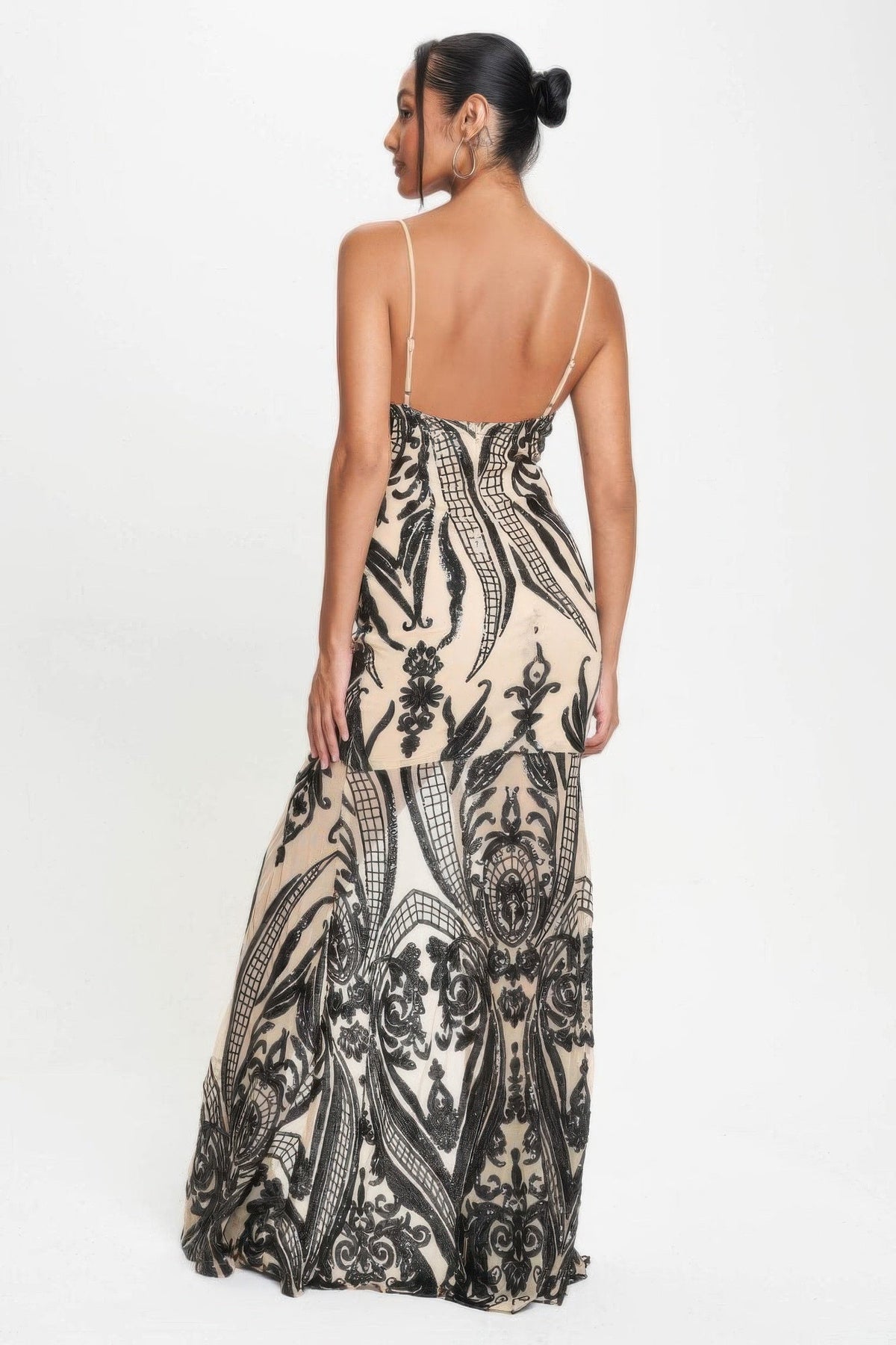 Art Deco Sequins Maxi Dress