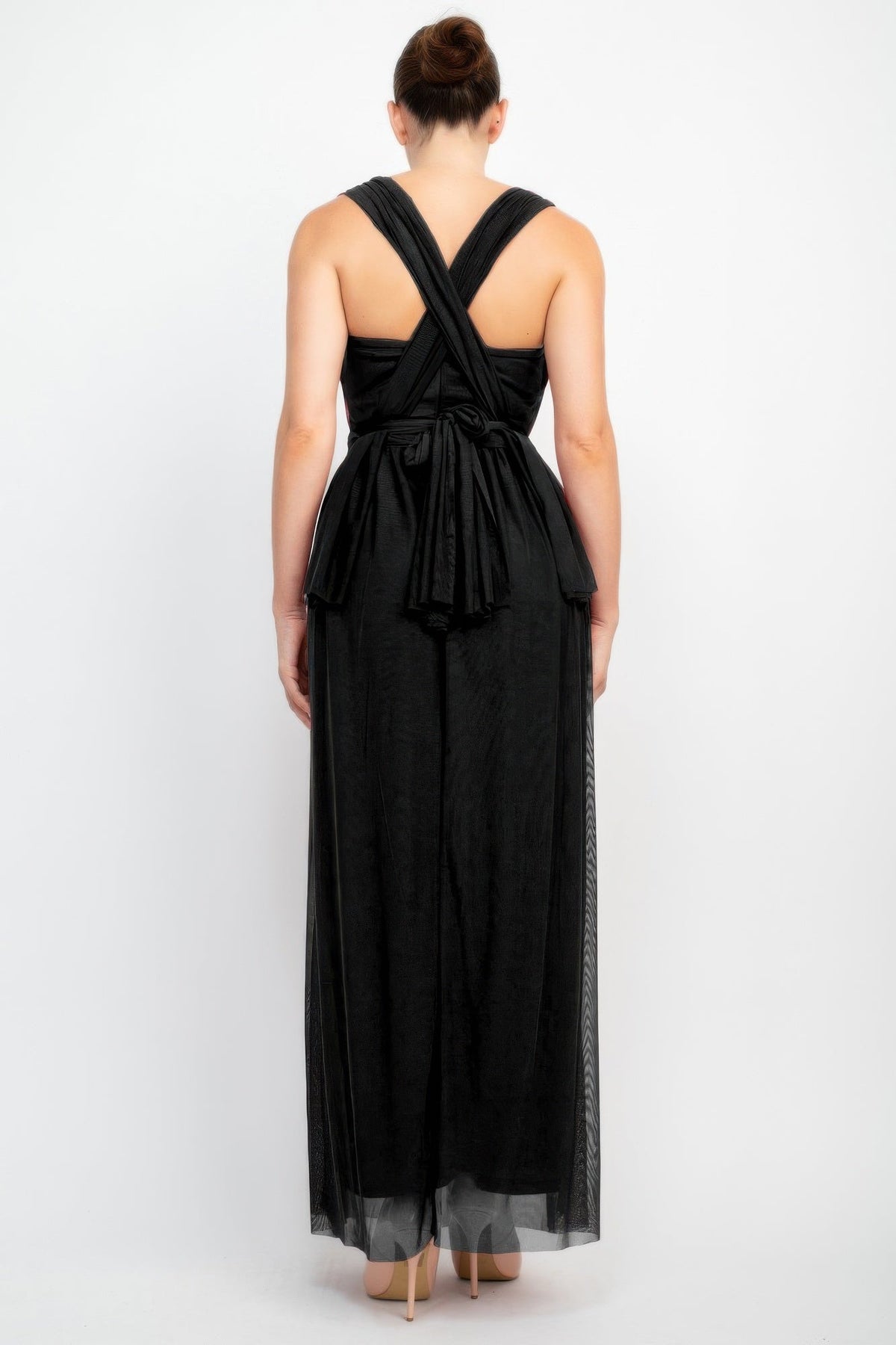 A-line Mesh Convertible Maxi Dress