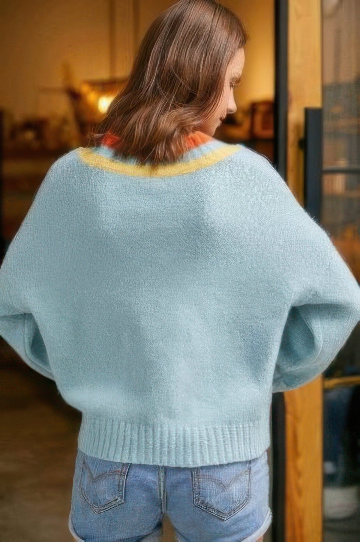 Overlap V Neck Sweater