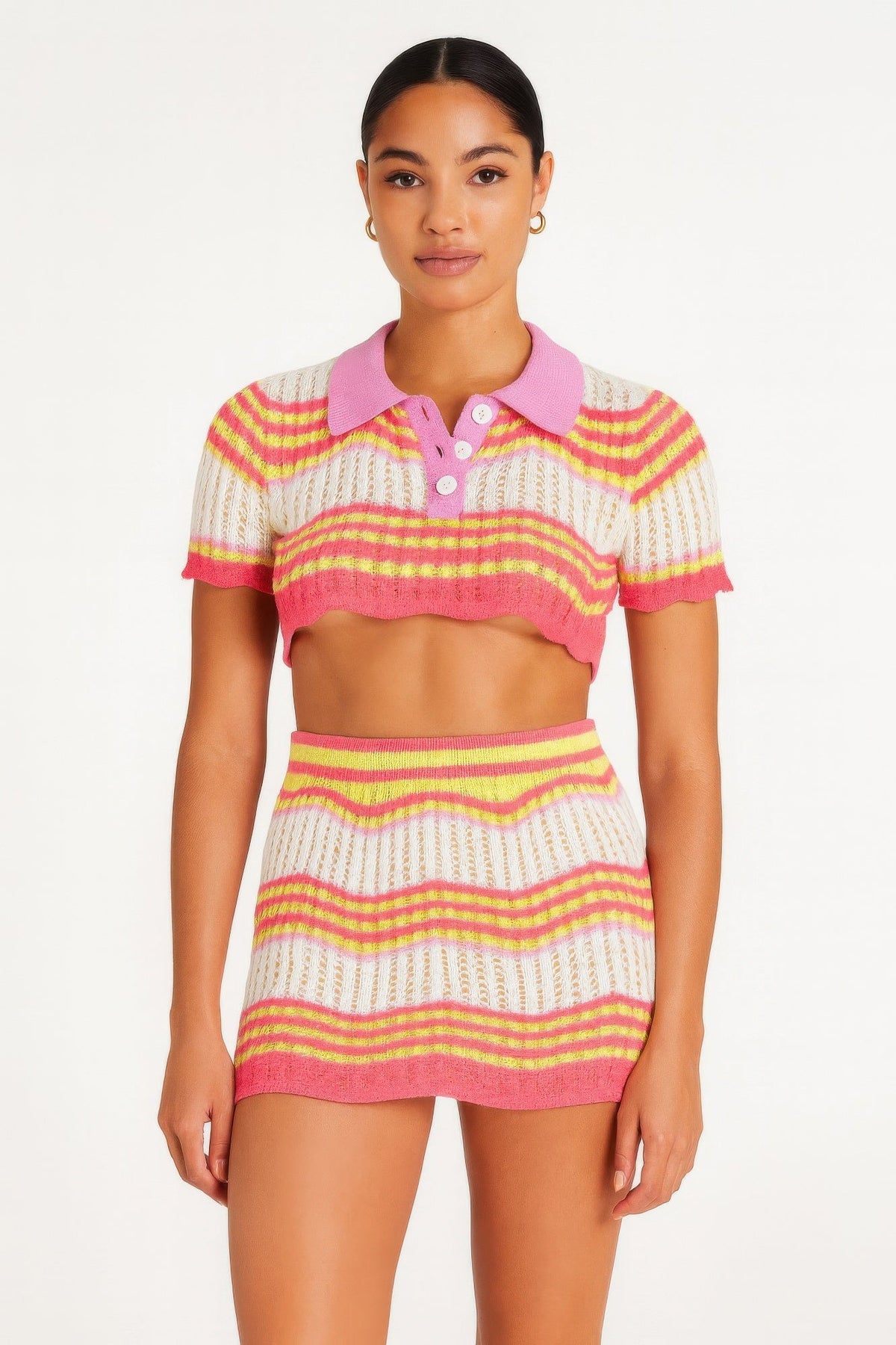 Zig Zag Crochet Two Piece Set