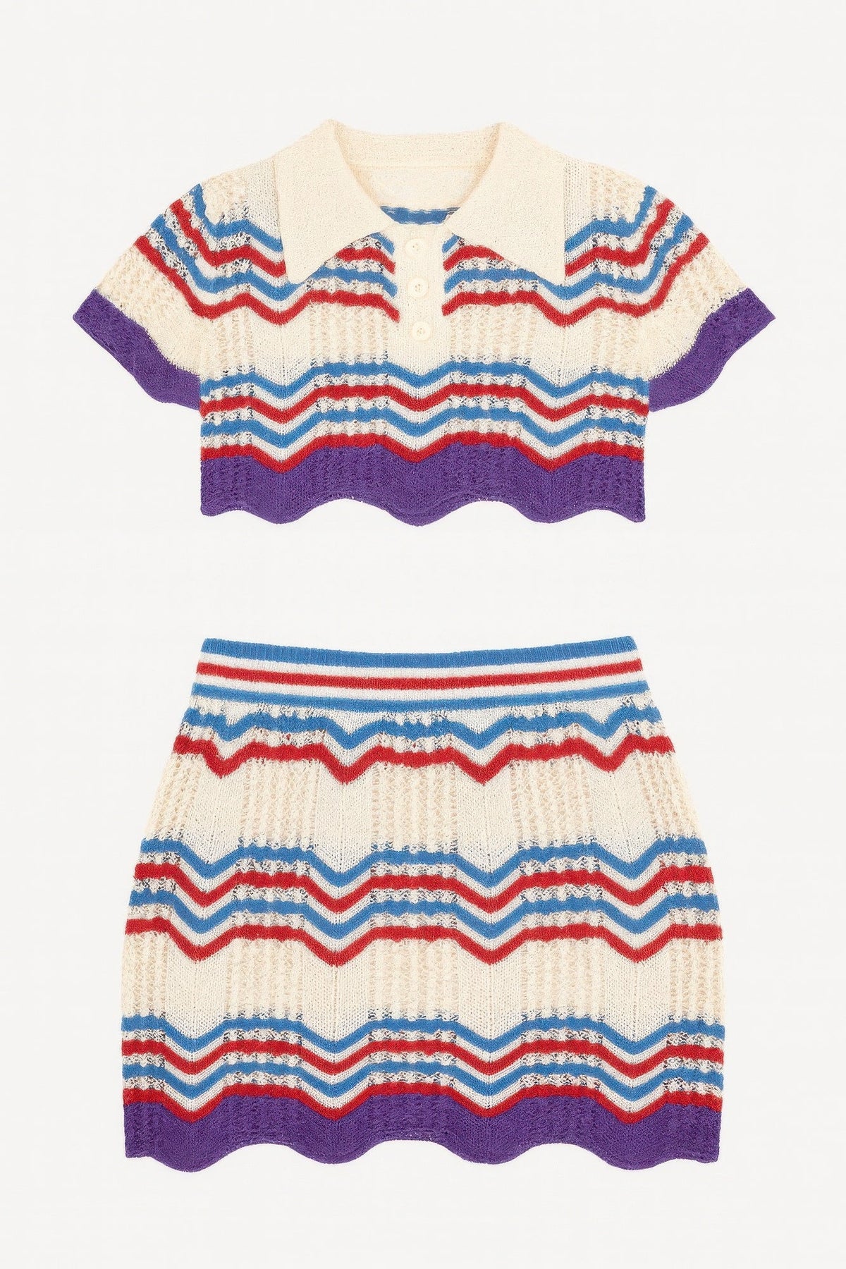 Zig Zag Crochet Two Piece Set