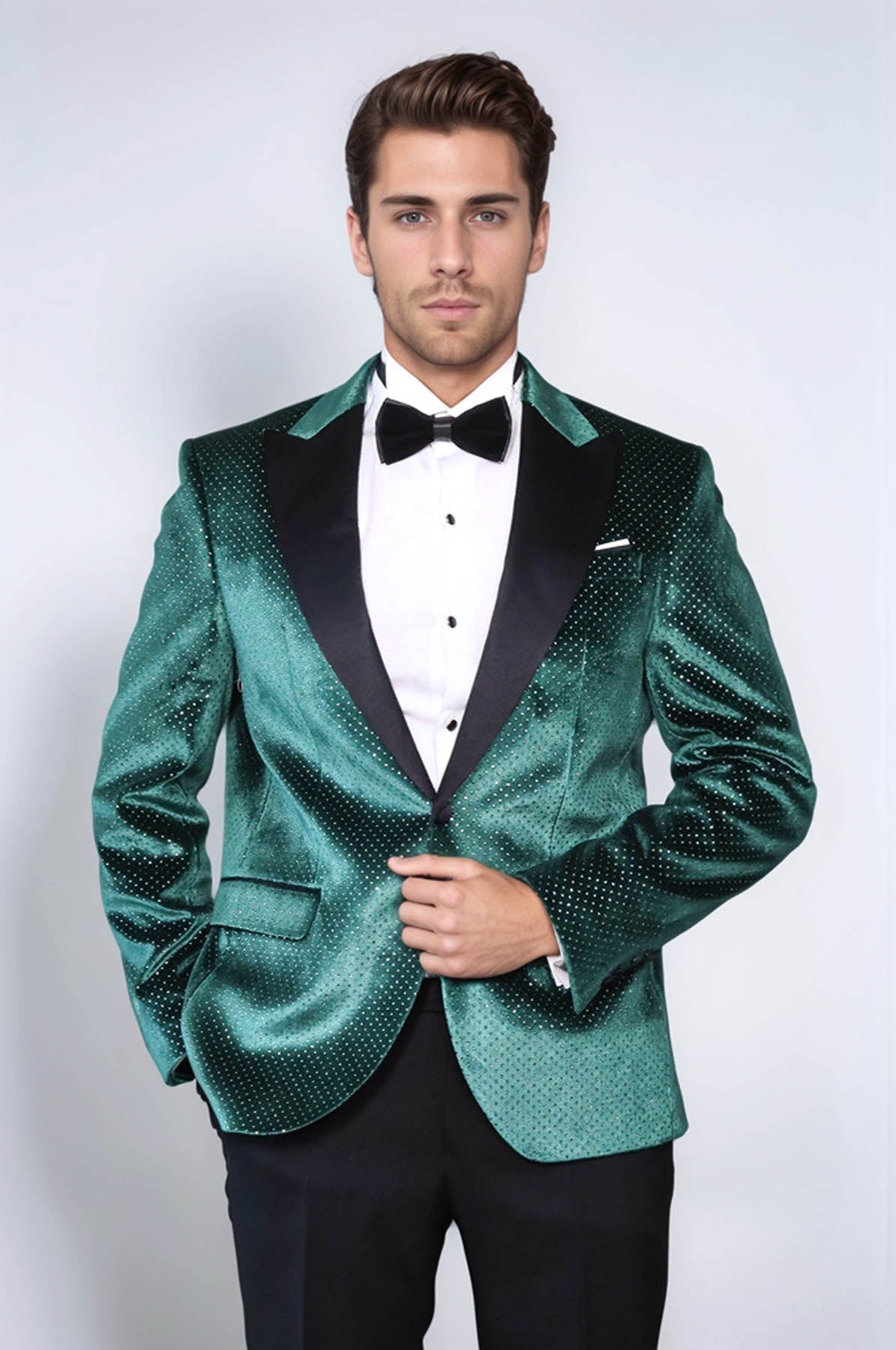 Sparkling Dotted Peak Lapel Men&